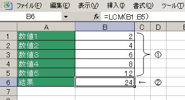 LCM関数の使用例