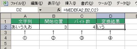 MIDB関数の使用例