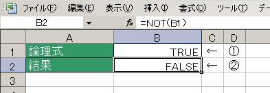 NOT関数の使用例